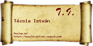 Tézsla István névjegykártya